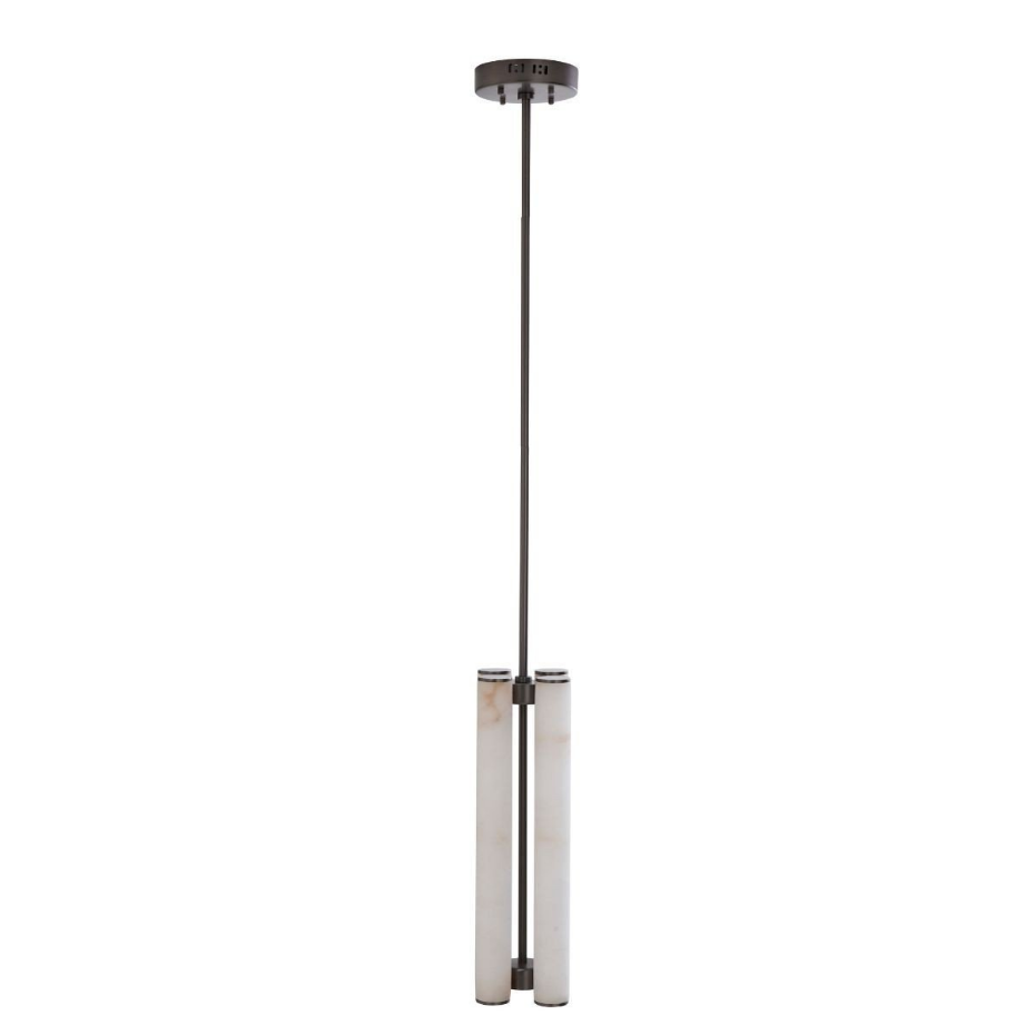 Lustre vertical en albâtre et métal H55 cm - MONTAIGNE