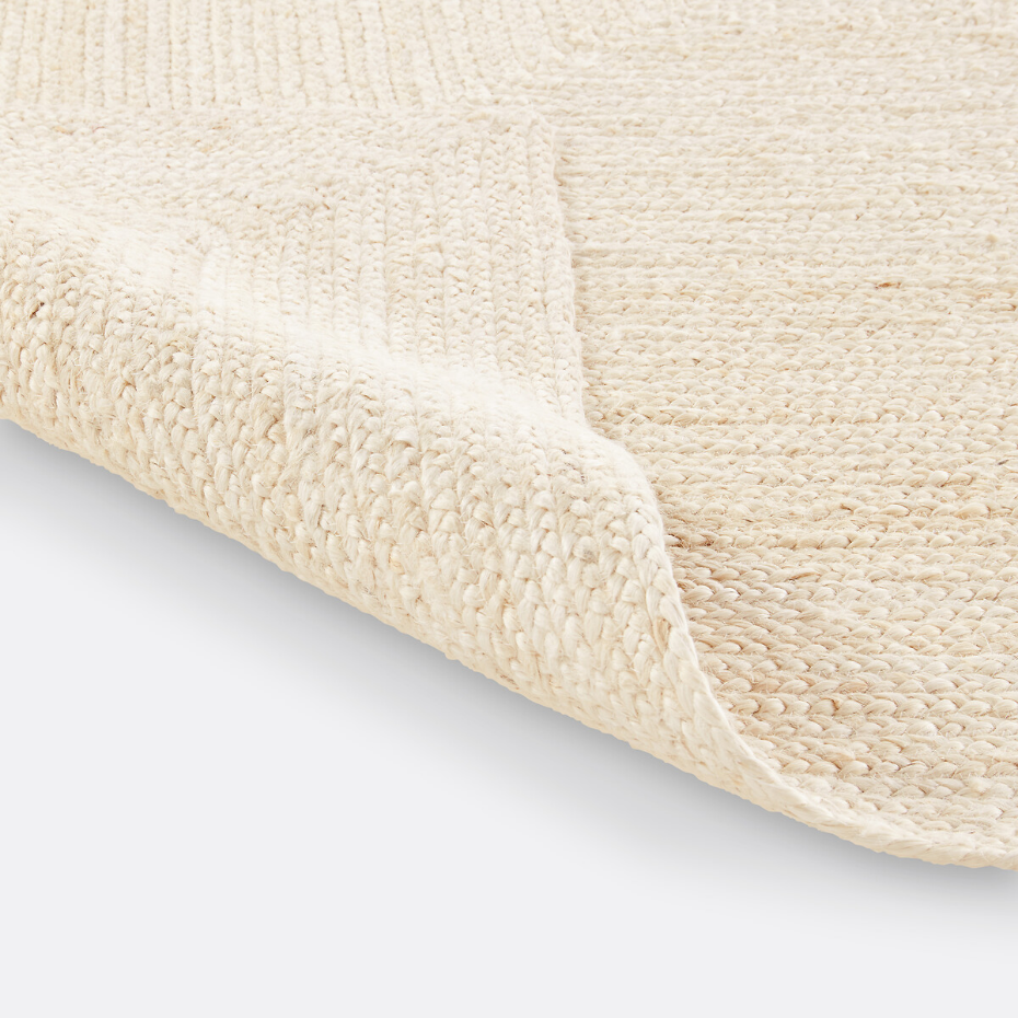 Tapis carré jute blanchi, Aftas