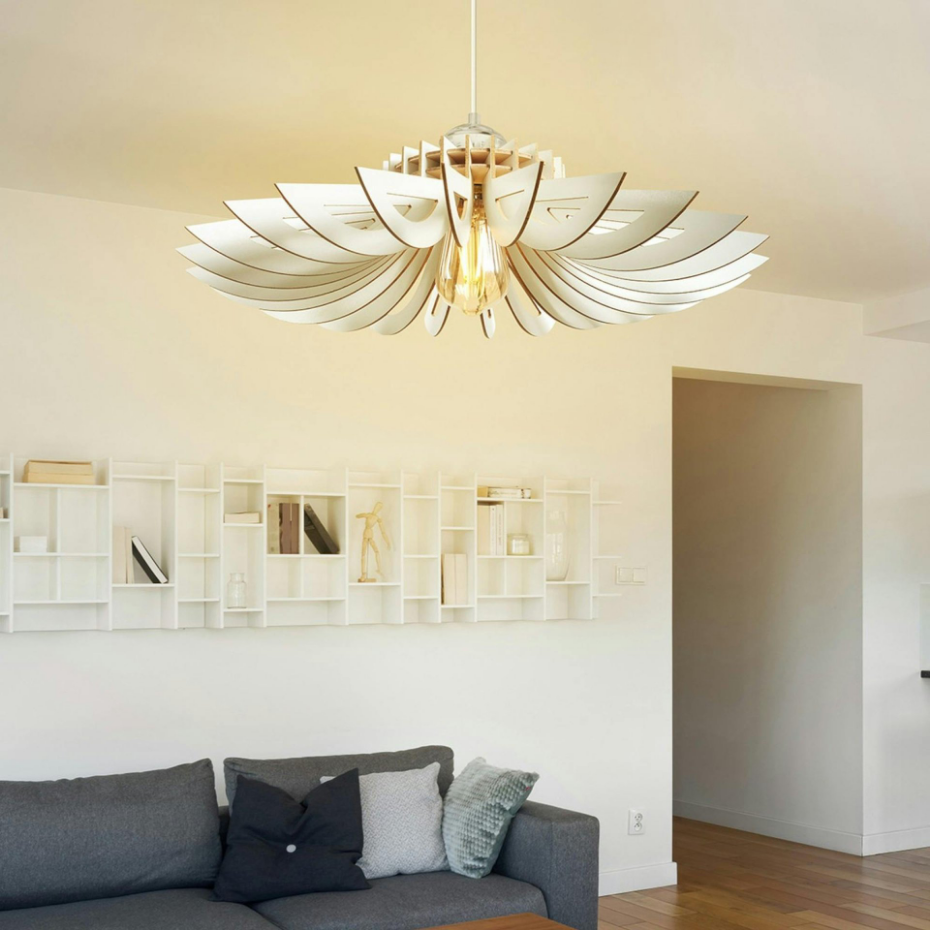Suspension blanche moderne - forme florale BIEL