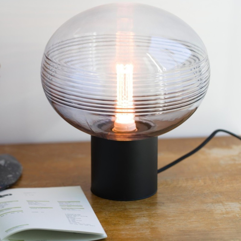 Lampe De Table Verre fumé Et Métal Amar