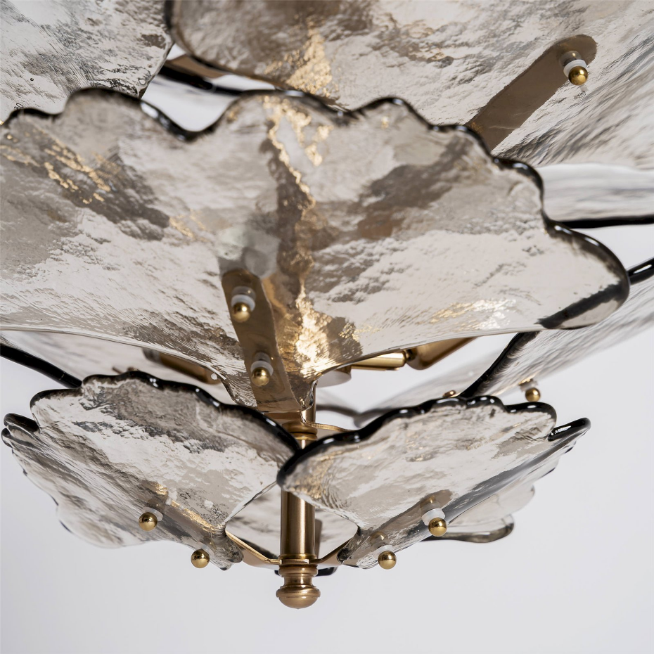 Lustre vintage en cristal finition vieillie