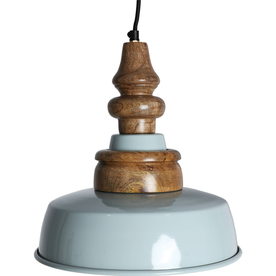 Suspension contemporaine en fer et bois naturel