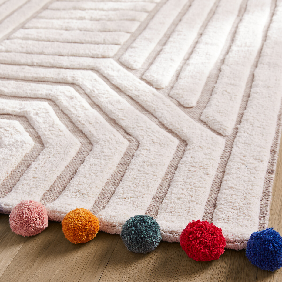 Tapis enfant coton bio tufté, Ponponi