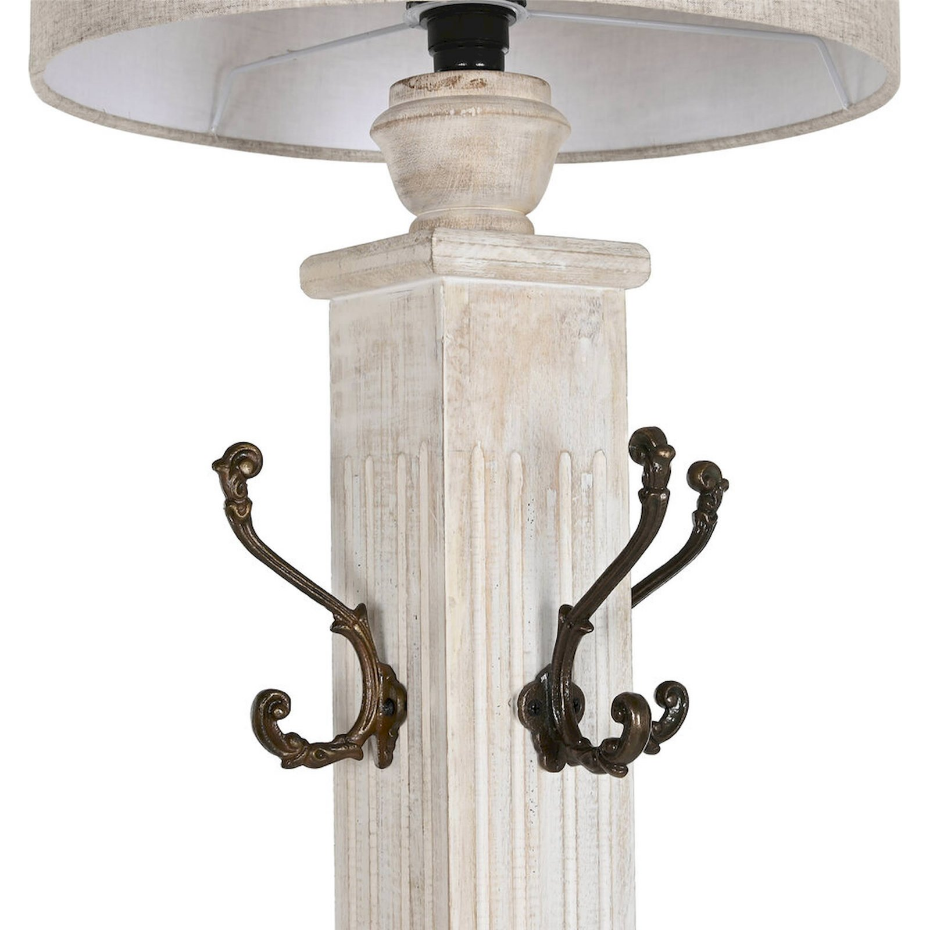 Lampadaire en bois avec porte-manteau style traditionnel Tradicional