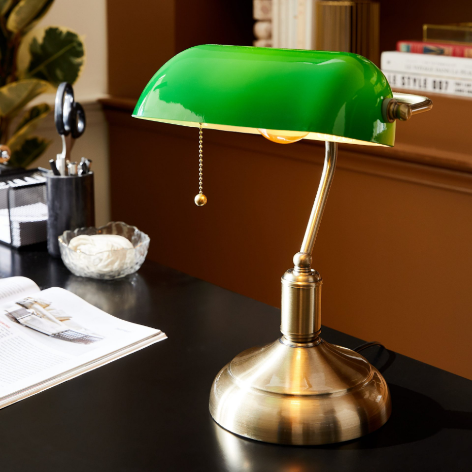 Lampe de bureau en laiton brossé, ANITA