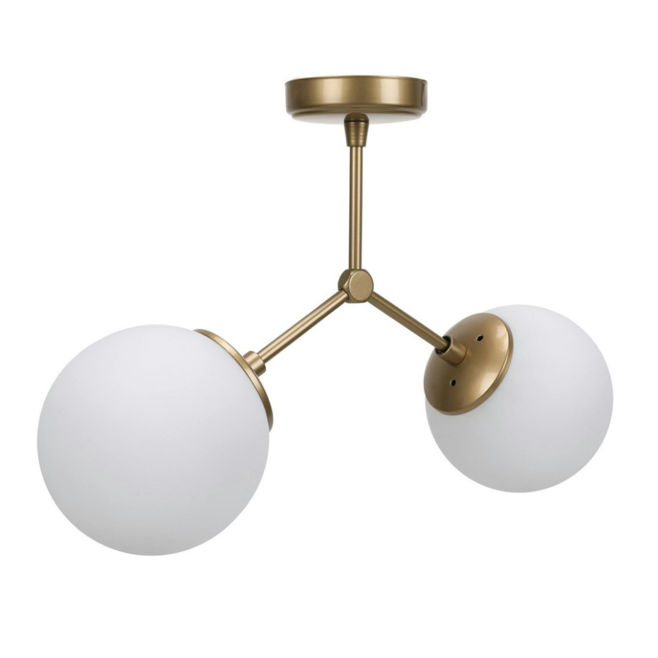 Plafonnier design 2 globes en verre SIERRE