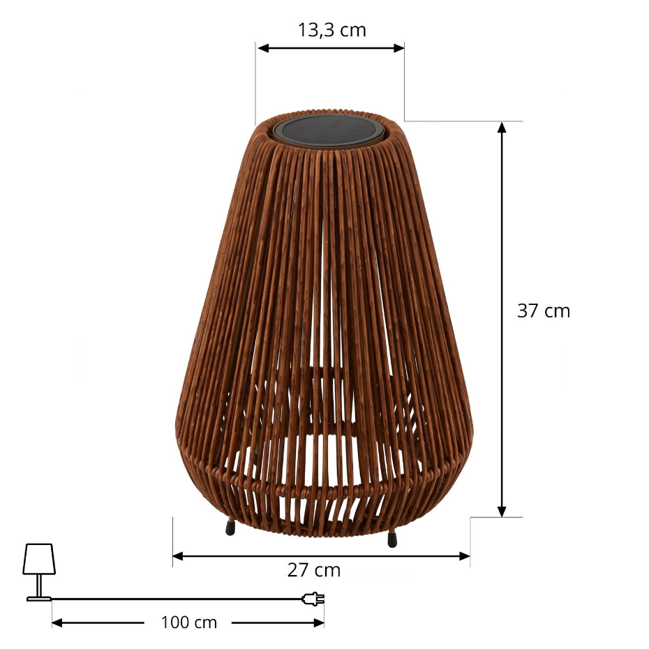 Lampe solaire extérieur en boisLED, Amaria