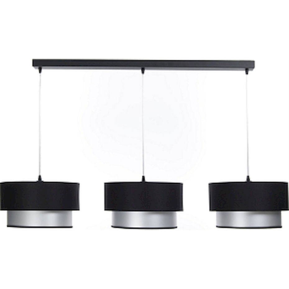 Suspension rectangulaire en PVC intérieur argenté Duo ellegant