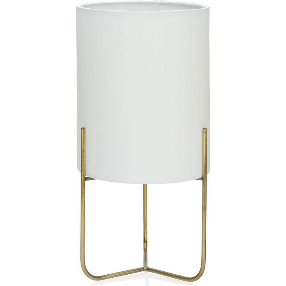 Lampe de table ronde en fer et tissu