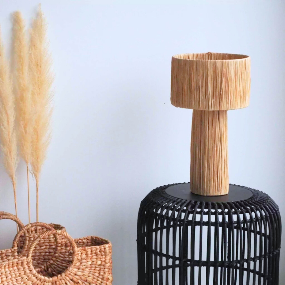 Lampe à poser en raphia ROSY
