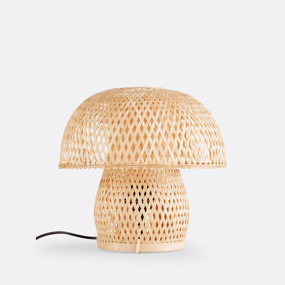 Lampe à poser, forme champignon, en bambou, Blini