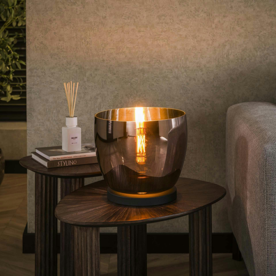 Lampe de salon moderne avec vasque en verre cuivré 27 cm NIAGARA