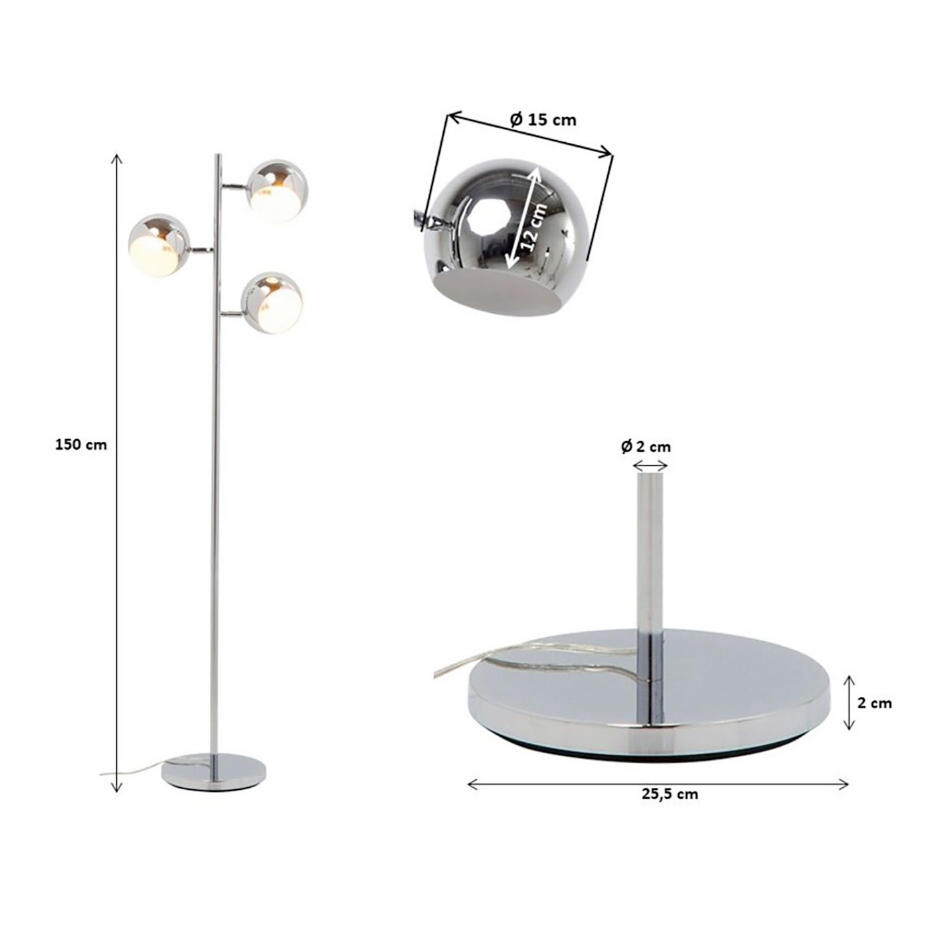 Lampadaire en acier 151cm, CALOTTA