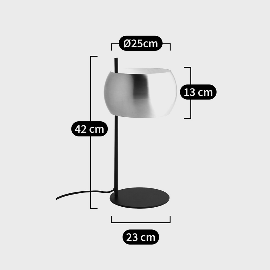 Lampe à poser métal fer noir et laiton, Elori
