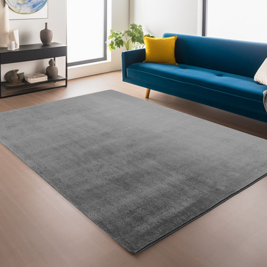 Tapis de salon uni doux ALBA