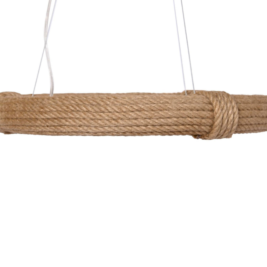 Plafonnier rond en corde 6 ampoules 48x48x10cm