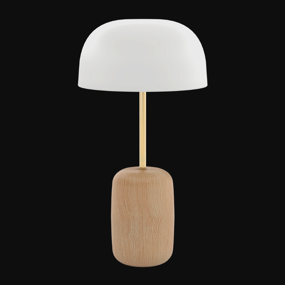 Lampe à poser avec pied en frêne, NINA