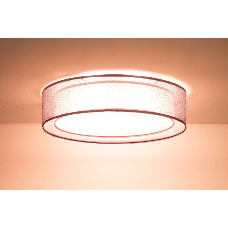 Plafonnier rond en tissu effet lumière douce Puro