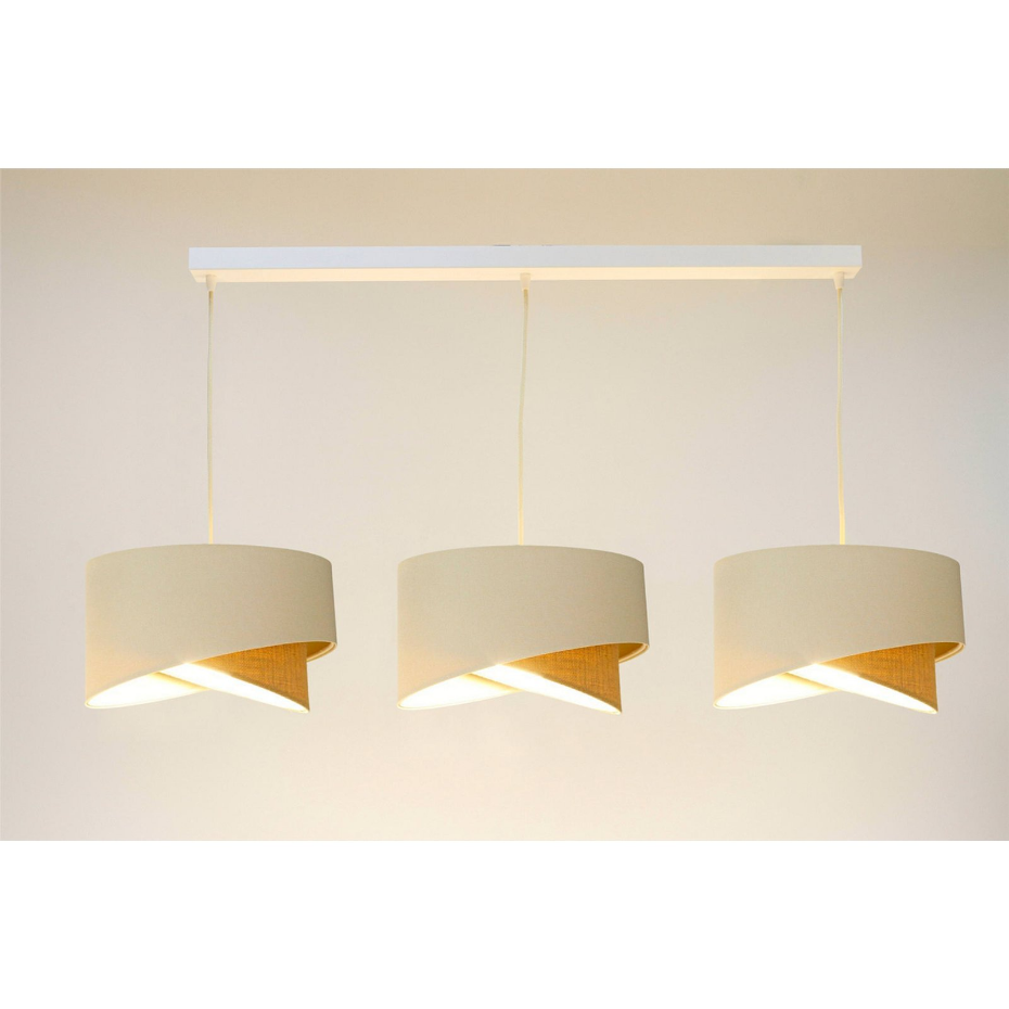 Suspension rectangulaire en jute et lin Boho