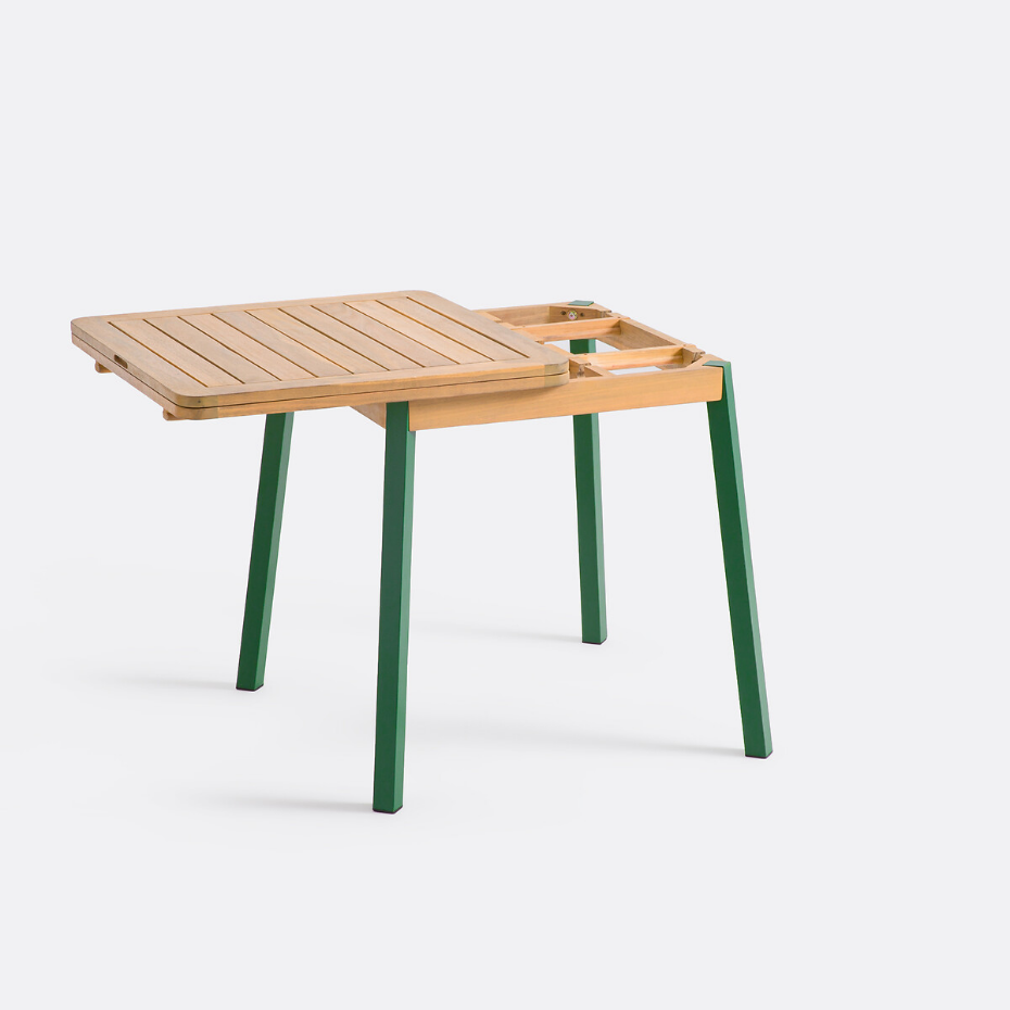Table jardin extensible métal acier acacia, Jaja