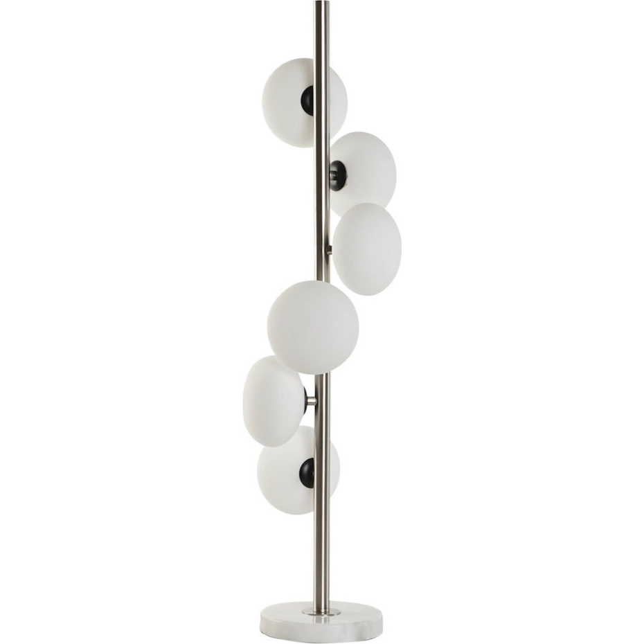 Lampadaire boule en verre et marbre Moderno