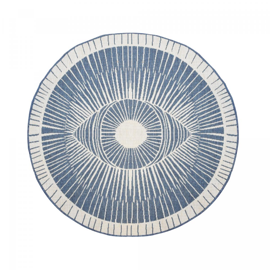 Tapis rond d'extérieur, kilim reversible LYN2 B ROND REVERSIBLE