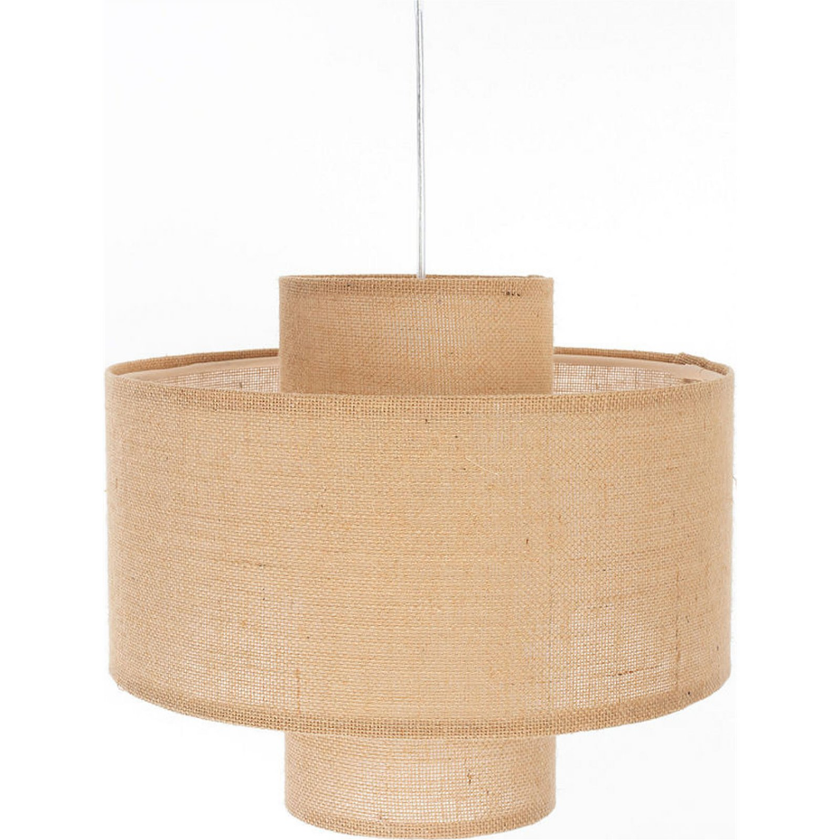 Suspension ronde en jute et lin Twin Light