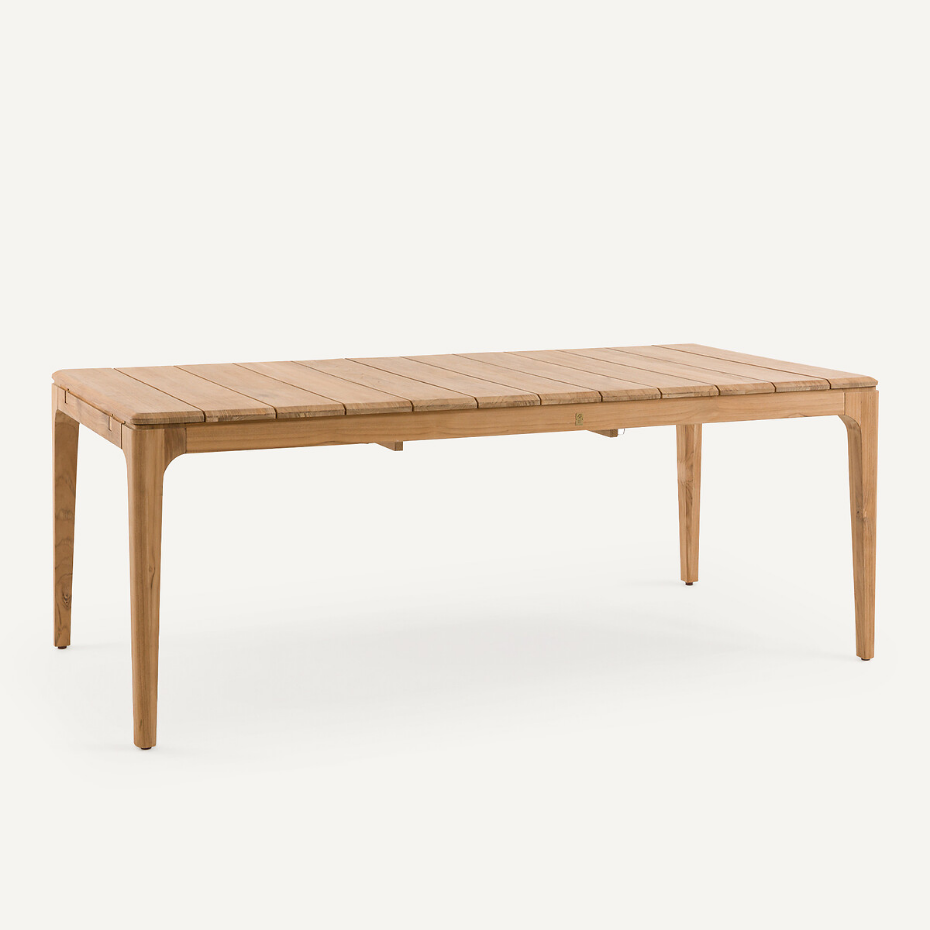 Table de jardin à allonges en teck massif, Cordano