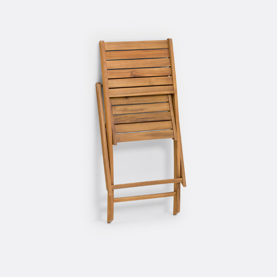 Lot de 2 chaises de jardin en acacia, Napli