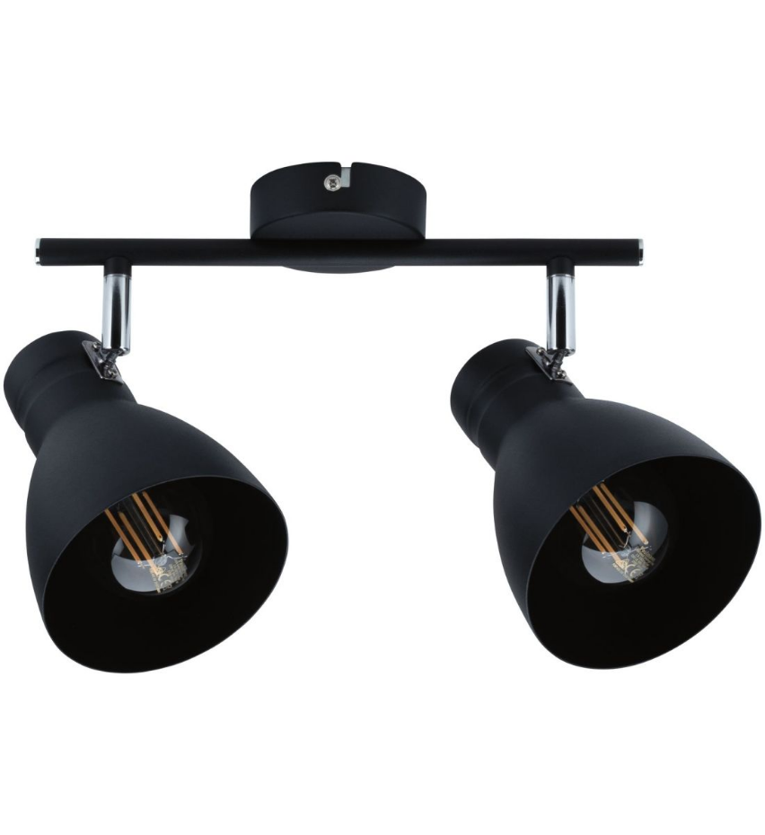 Spot réglette 2 lumières davy noir 2x20w