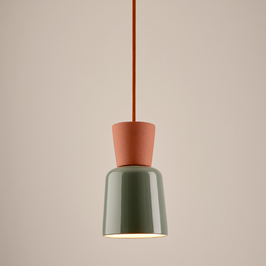 Suspension en céramique colorée Ø 12 cm, Jimna