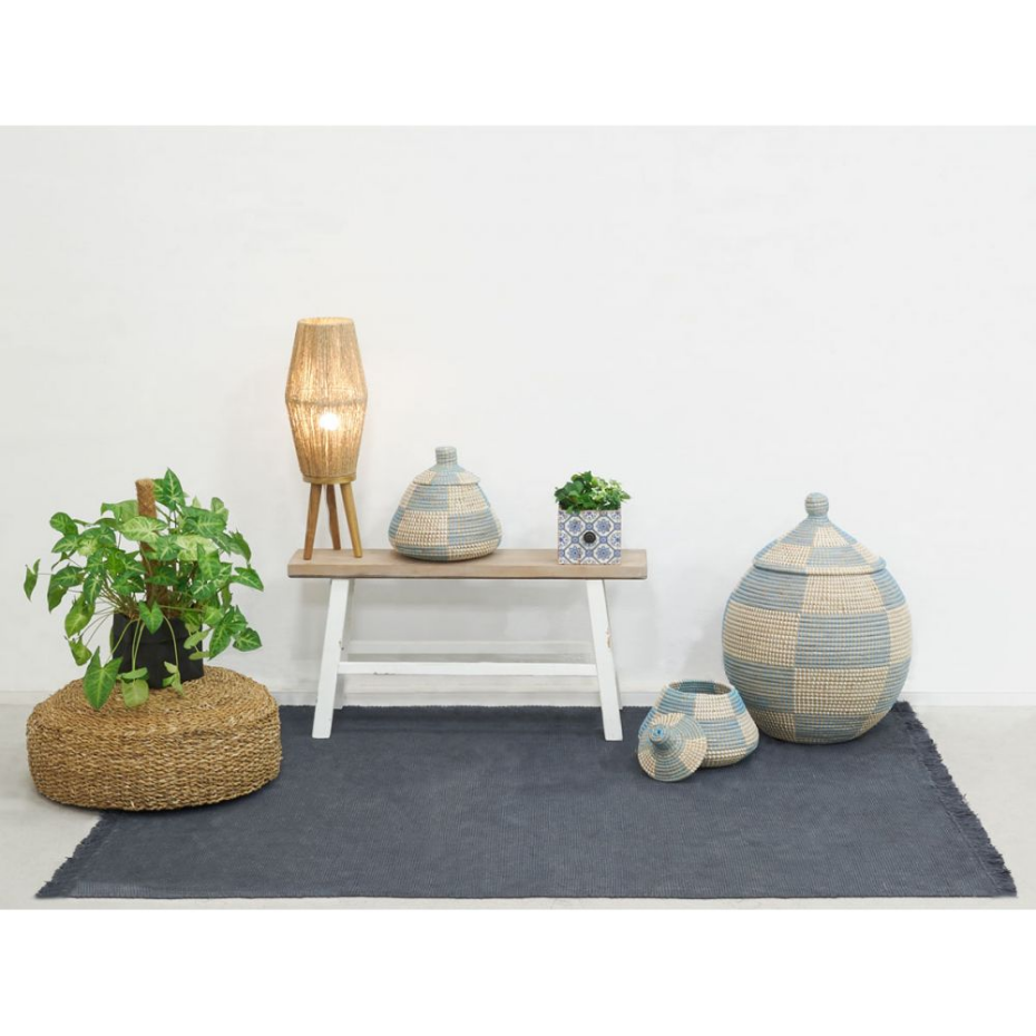 Lampe sur pied en jute et bois, vendue sans équipement électrique