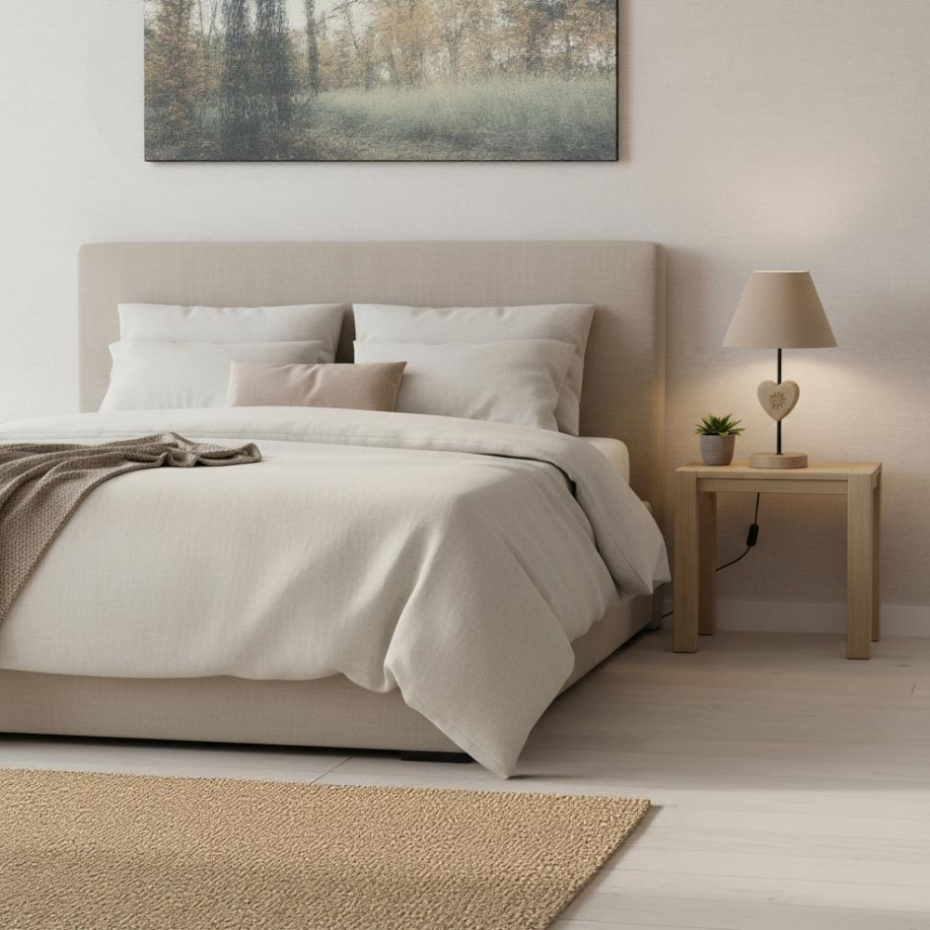 Lampe à poser en métal et bois Coeur