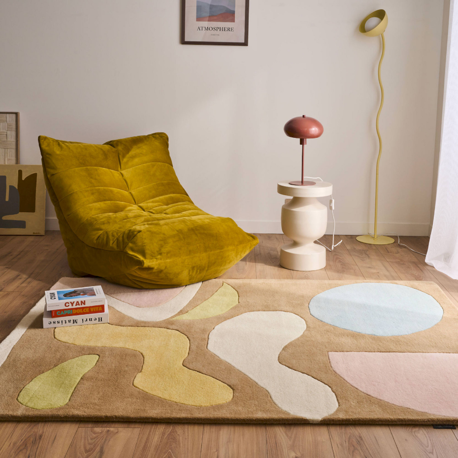 Tapis fait main en laine et coton Pantone