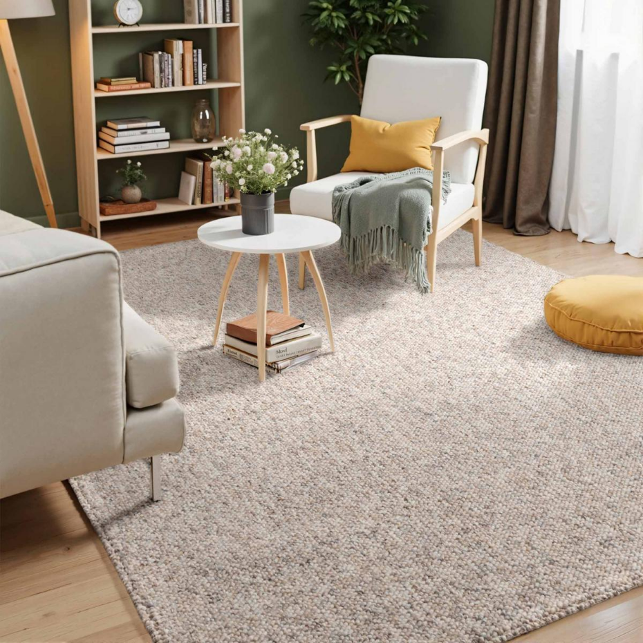 Tapis salon, motif faux uni, ROCCCO, look chaleureux, entretien
