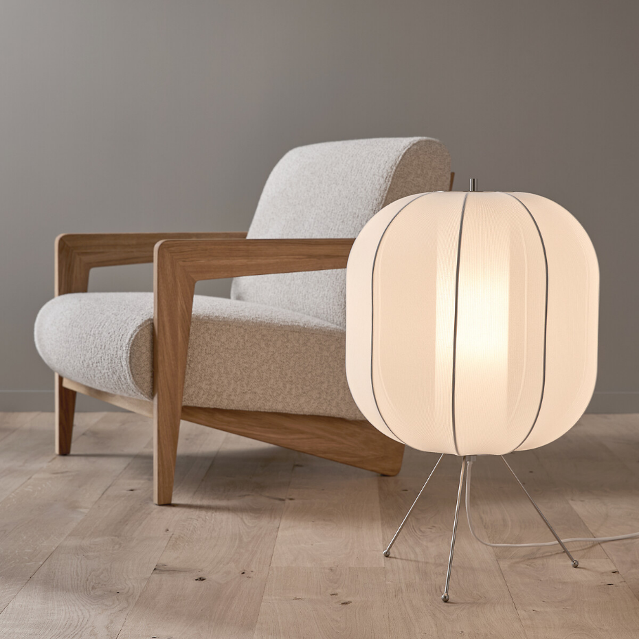 Lampe de sol, lampion en maille, Satchi