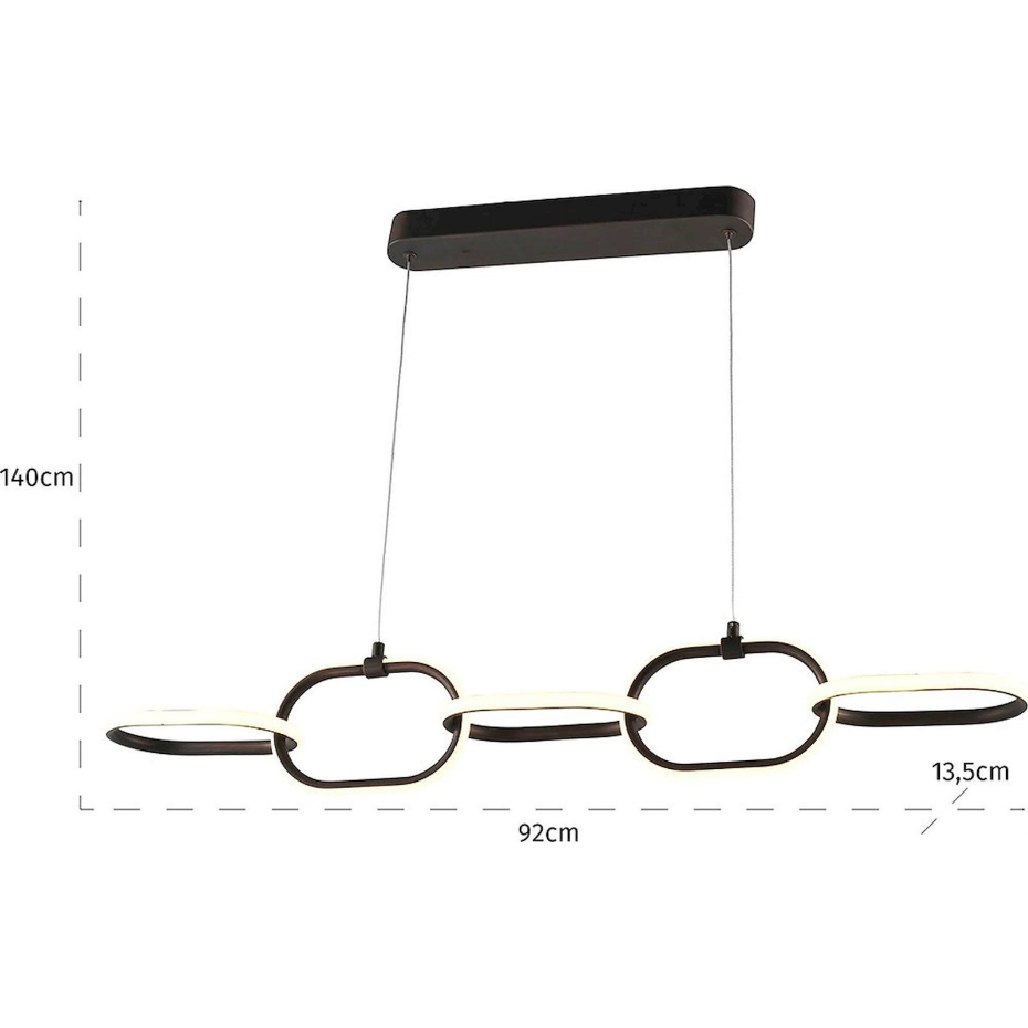 Suspension chandelier rectangulaire en aluminium