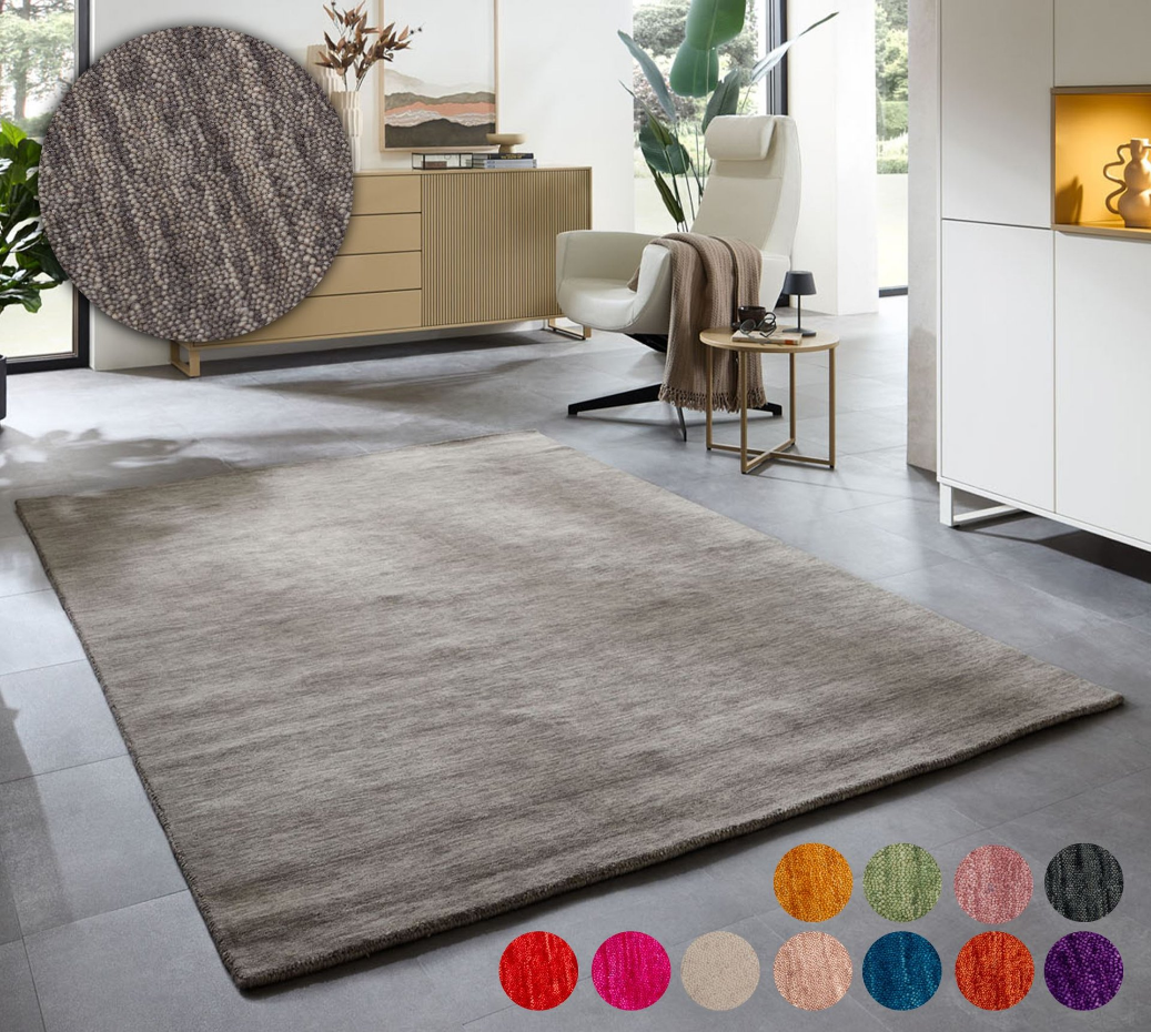 Tapis UNI en laine vierge tissé à la main agréable au toucher