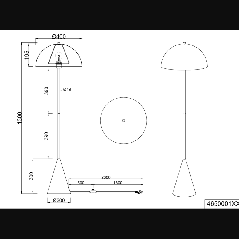 Lampadaire design en métal, ALFIE
