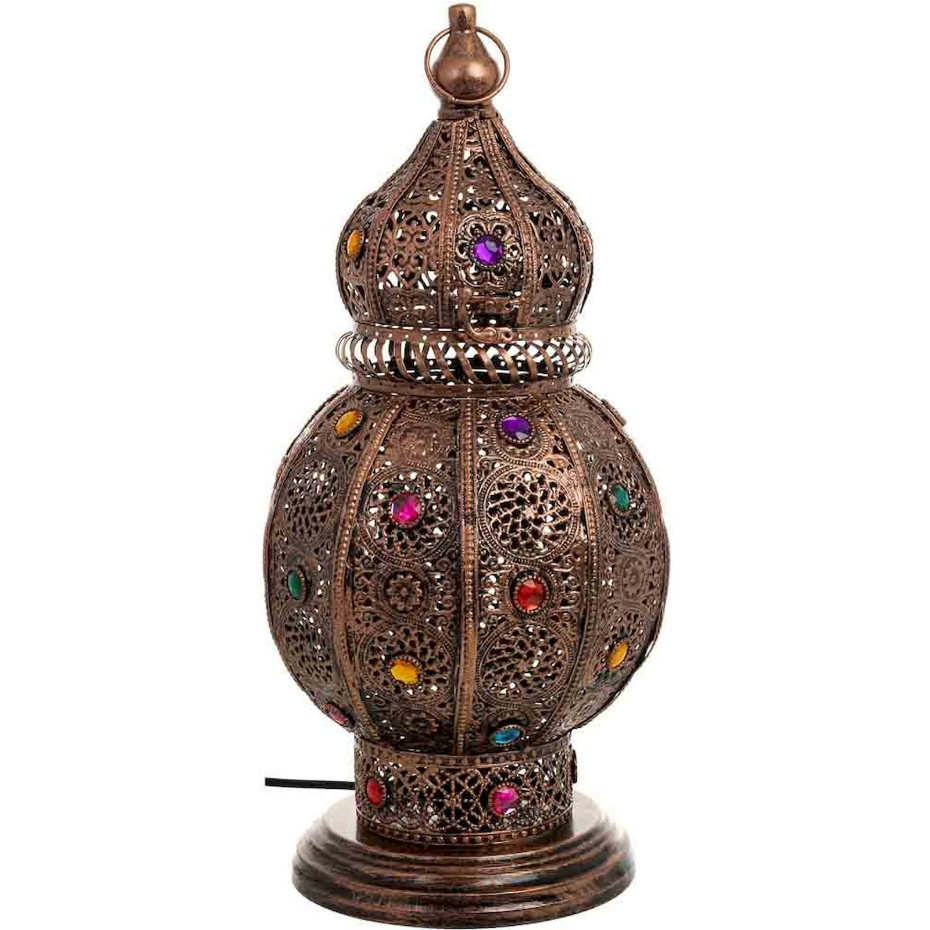 Lampe de table en métal style oriental organique