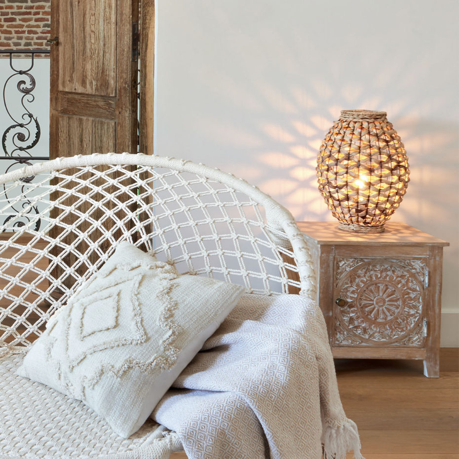 Lampe à poser jacinthe tressée SAND