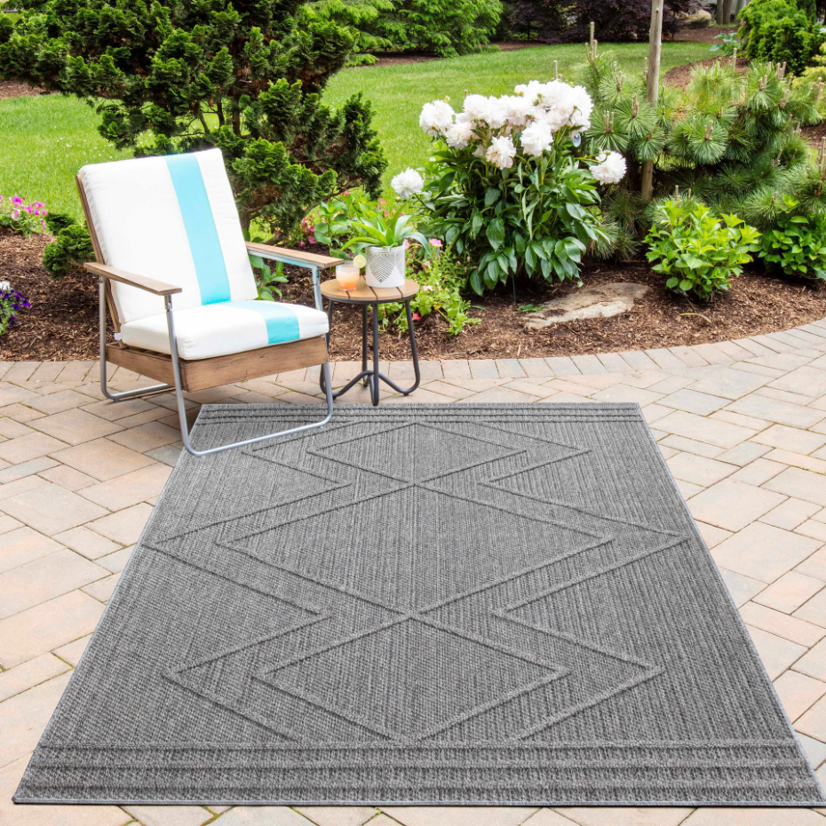 Tapis intérieur extérieur à motif géométrqiue PATARA