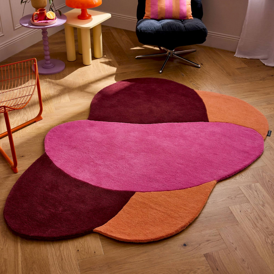 Tapis en laine et coton motif géométrique