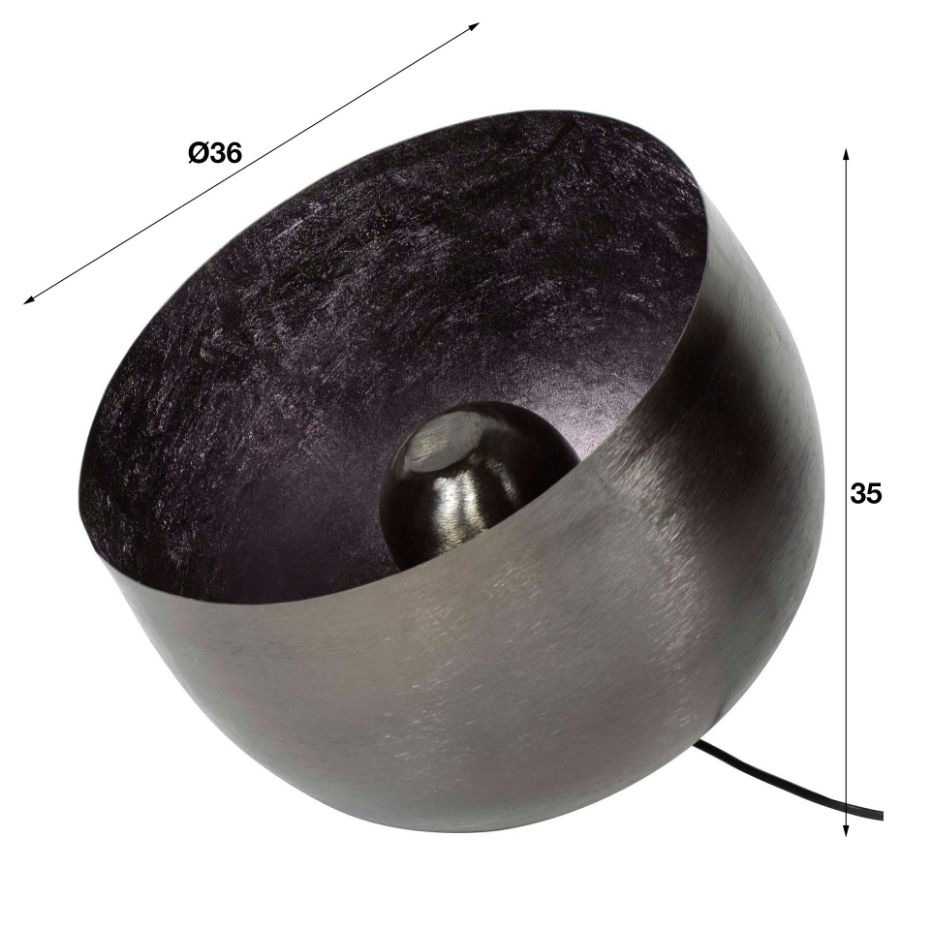 Lampe à poser industrielle cloche noire GM TRIBECA