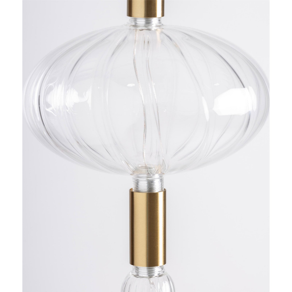 Lustre art déco en cristal transparent