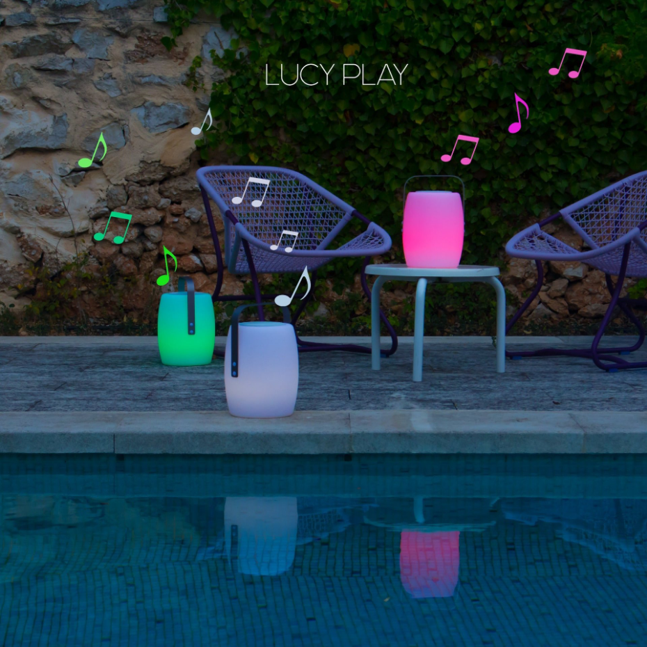 Lampe enceinte bluetooth multicolore LUCY PLAY H31cm