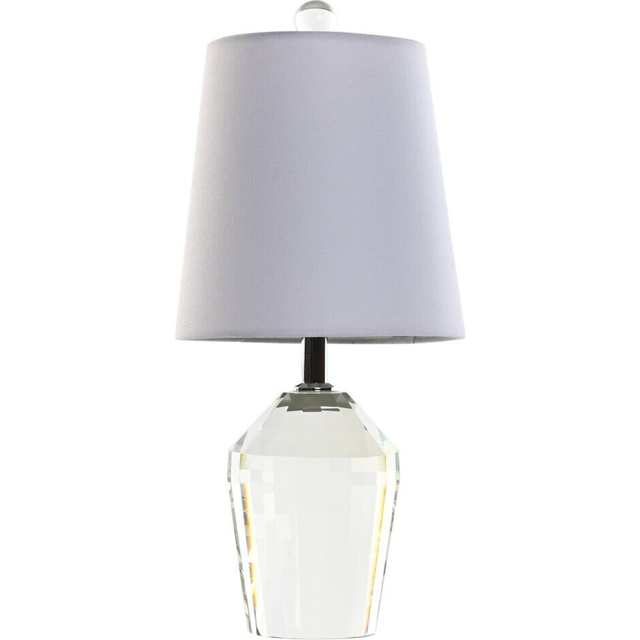 Lampe de salon ronde en verre et lin Glam