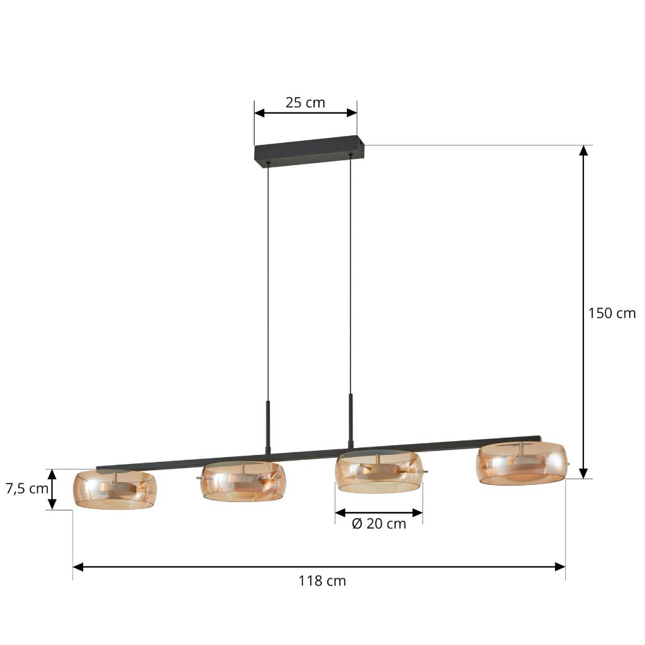 Suspension en verre moderneLED, Martis