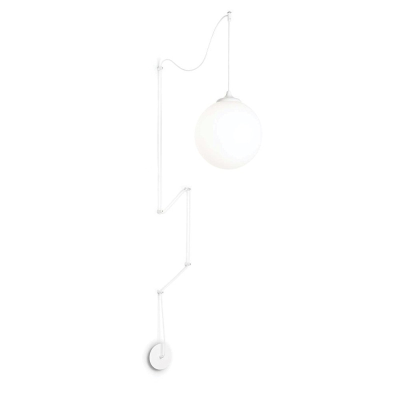 Suspension Boule Verre Mamba et très long câble textile électrique