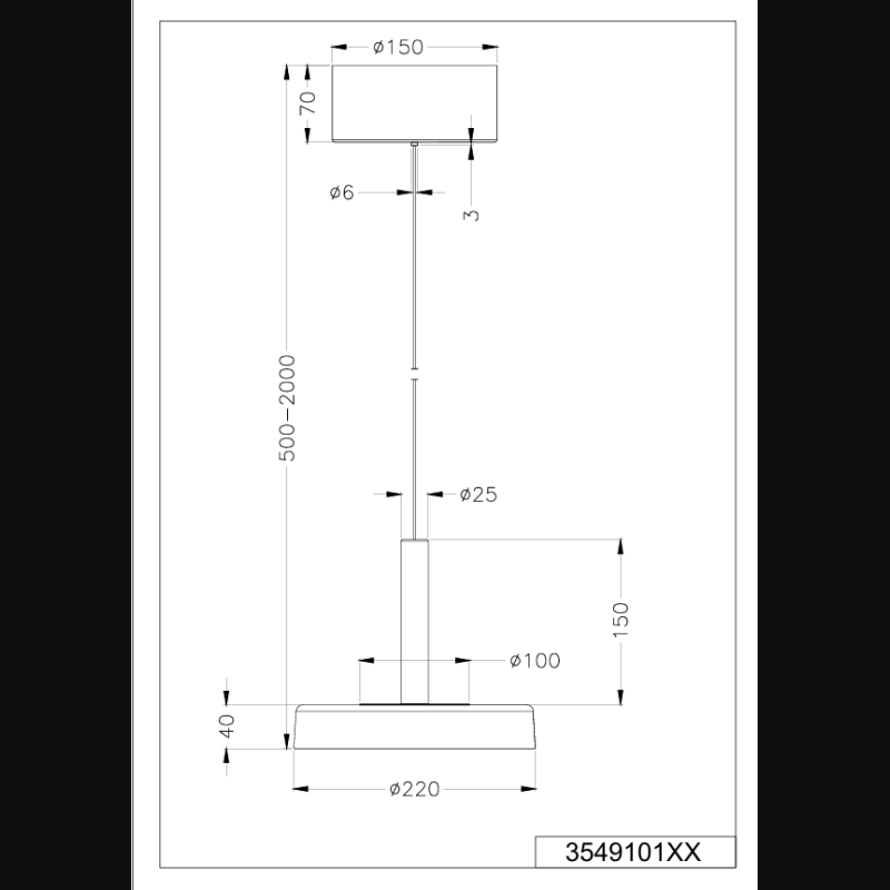 Suspension en verre design, D.22 , CELESTE